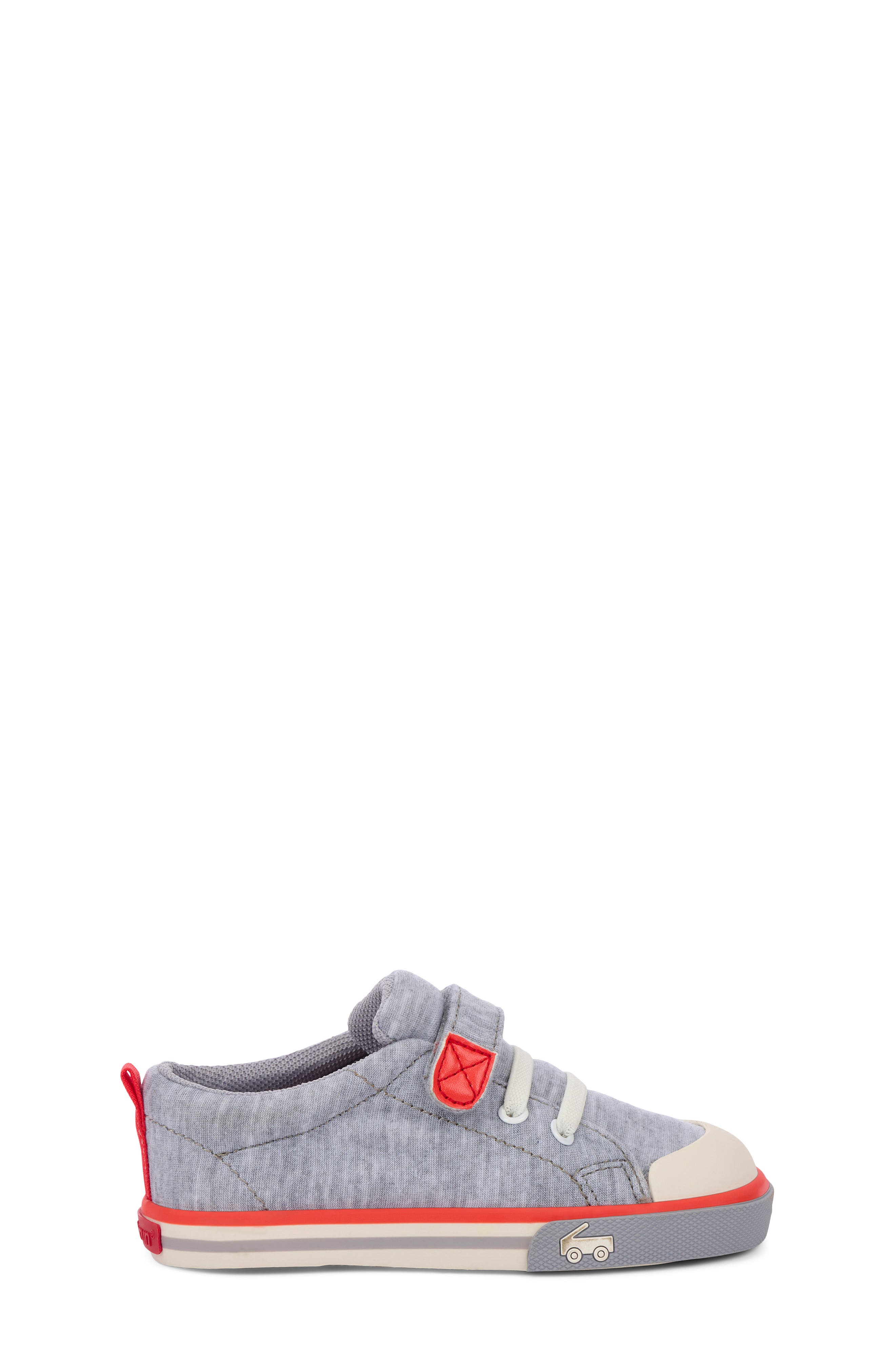 Kids' Stevie II Sneaker, Alternate, color, GRAY JERSEY/ RED
