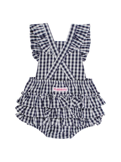 Rufflebutts Flutter Overall Romper In Blue