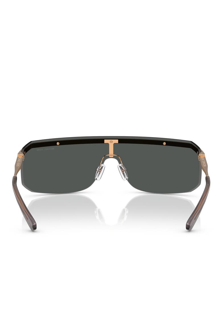 Palisades 145mm Shield Sunglasses, Alternate, color, BEIGE GOLD / DARK GREY SOLID