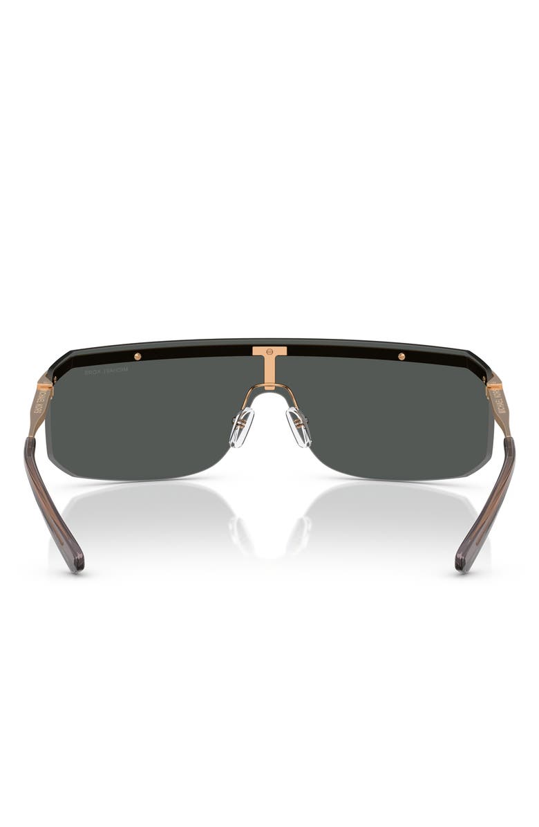 Michael Kors Palisades 145mm Shield Sunglasses, Alternate, color, Beige Gold / Dark Grey Solid