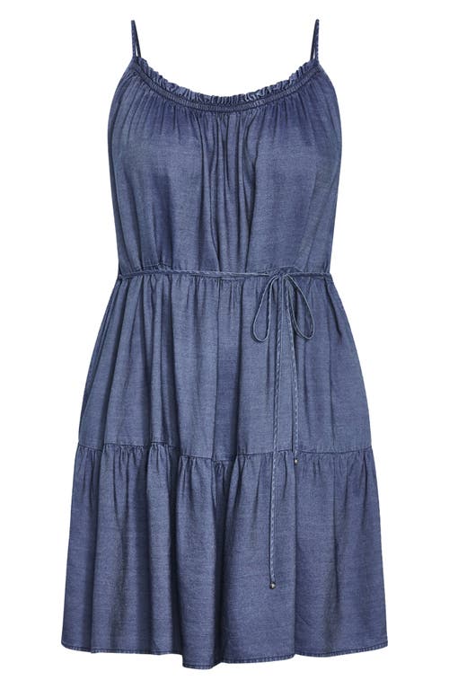 City Chic Sweet Tiers Sleeveless Denim Dress