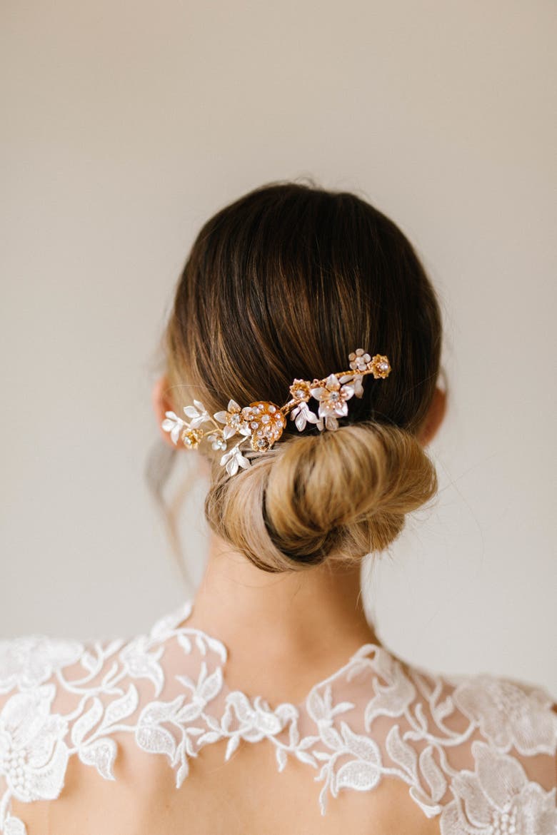 Greer Bridal Comb, Main, color, Gold
