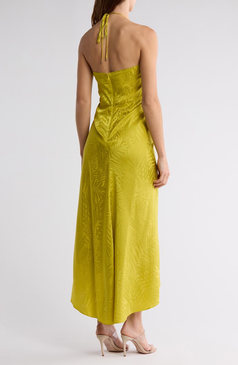 Veronica Beard Aldana Ruched Stretch Silk Blend Dress, Alternate, color, Chartreuse