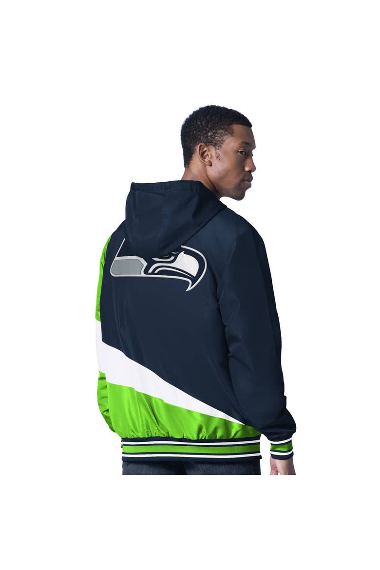 Men's G-III Sports by Carl Banks College Navy/Charcoal Seattle Seahawks Dual Threat Reversable Full-Zip Hooded Jacket, Alternate, color, College Navy