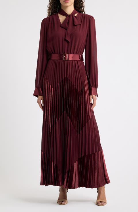 The Carrie Pleated Chiffon Dress