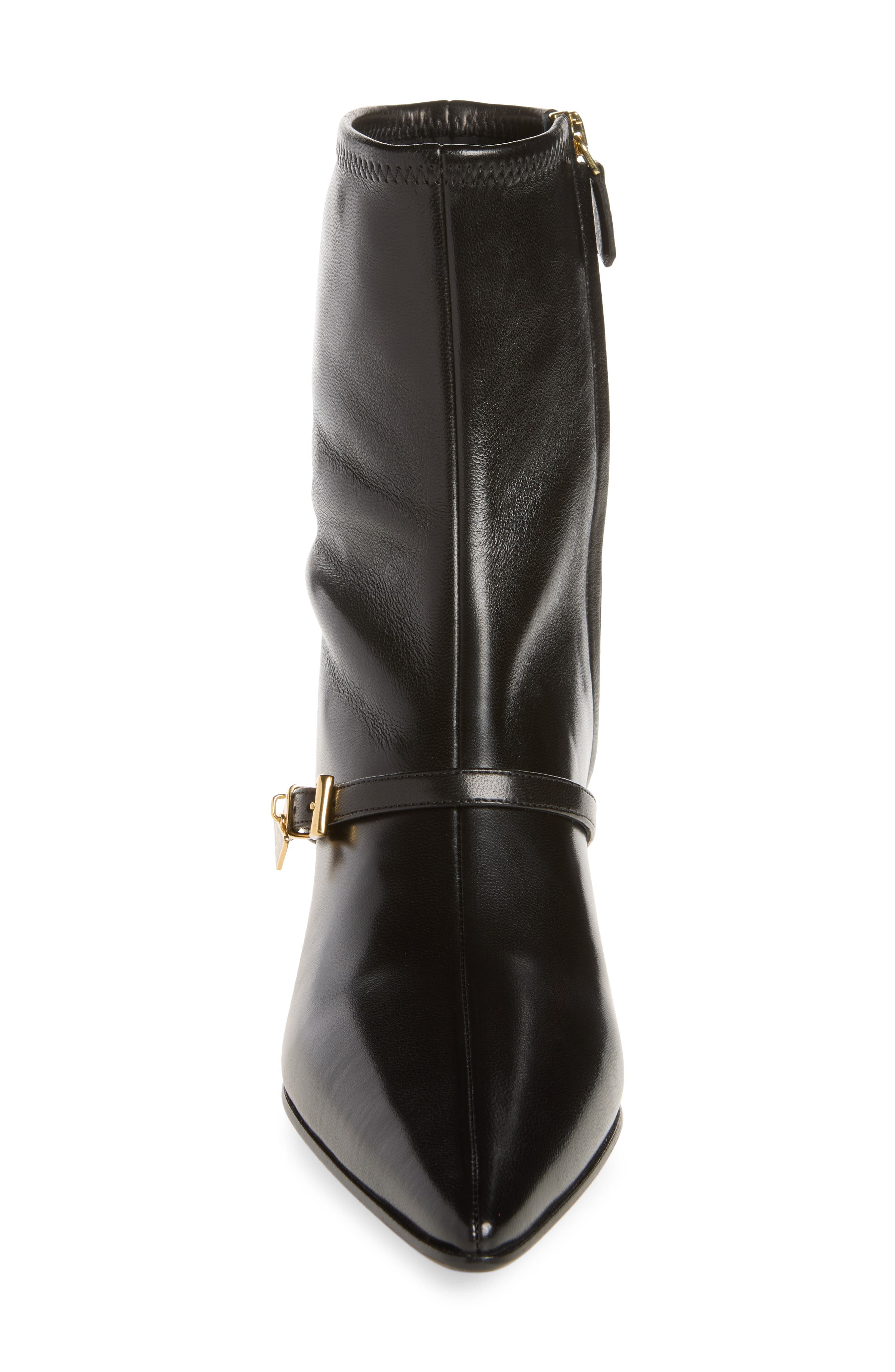 Stretch Leather Ankle Boot, Alternate, color, NERO
