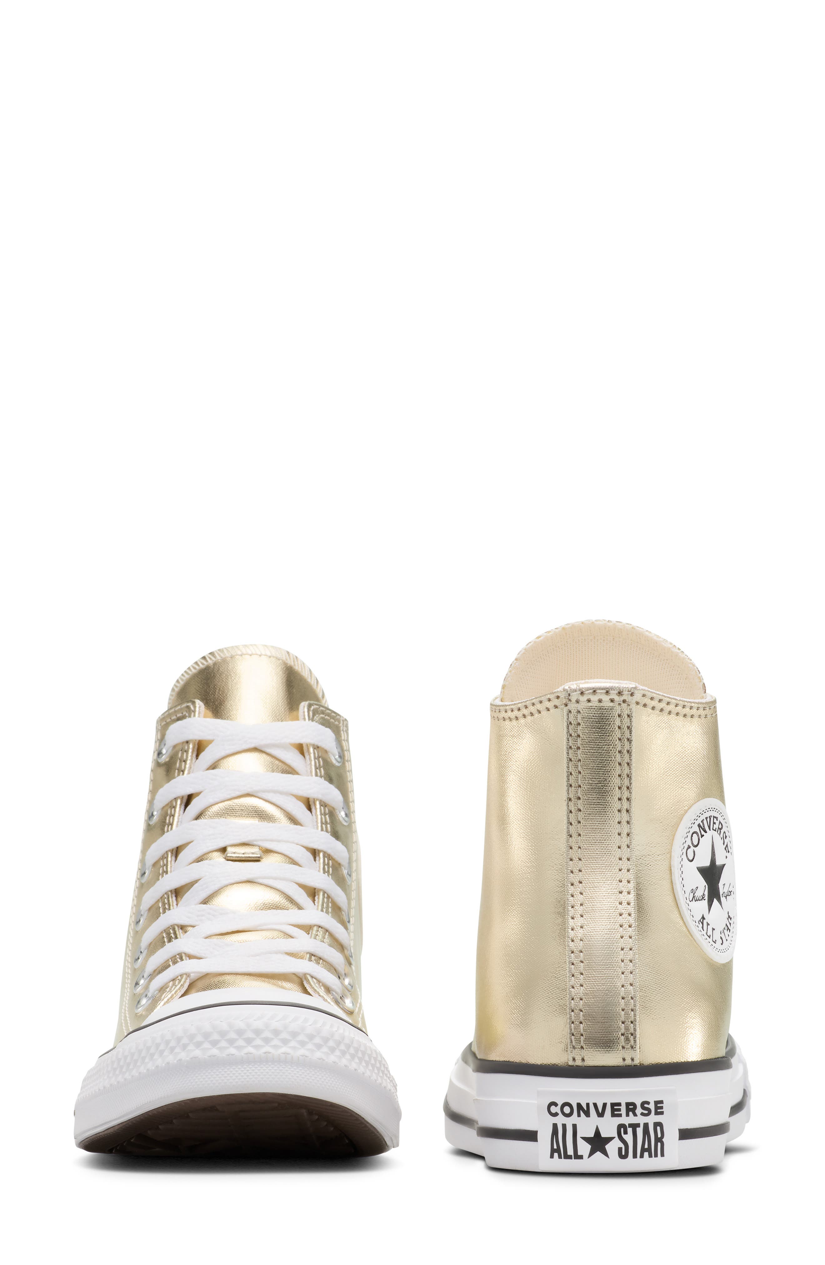 Converse Chuck Taylor<sup>®</sup> All Star<sup>®</sup> High Top Sneaker, Alternate, color, Metallic Gold/ White/ Black