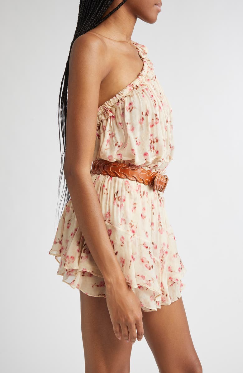 Isabel Marant Étoile Loeva One-Shoulder Tiered Tunic, Alternate, color, Beige