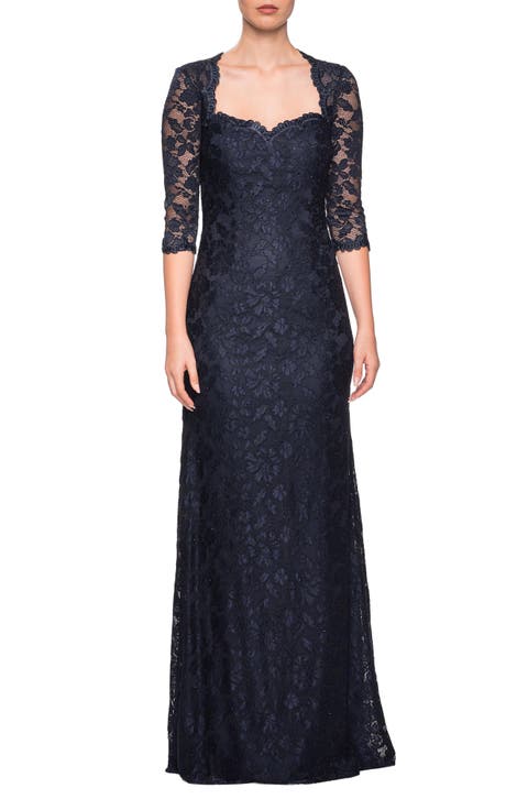 Long Lace Gown with Sweetheart Neckline