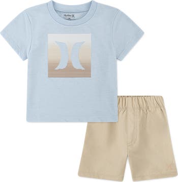 Icon Ombré Logo T-Shirt & Twill Shorts Set