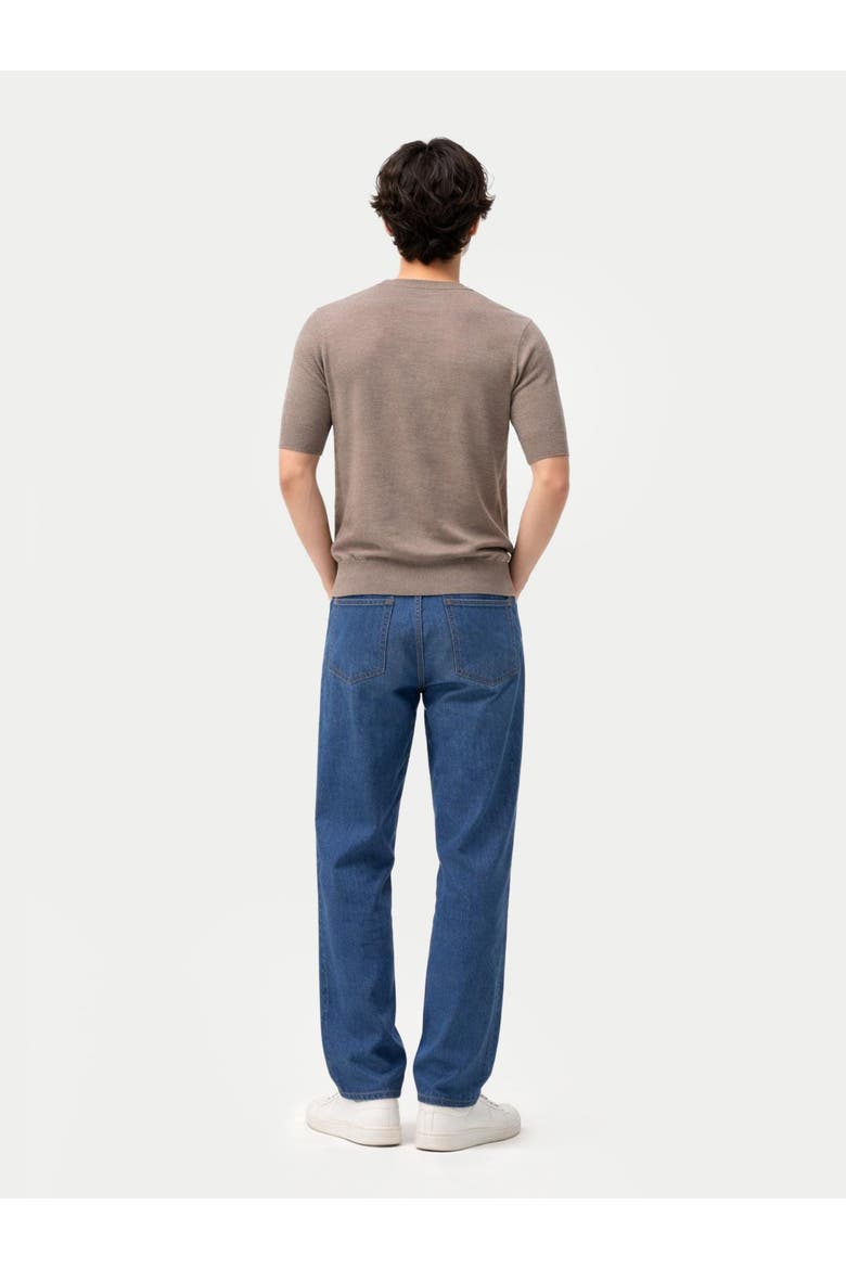 Silk Cashmere Crew Neck T-Shirt, Alternate, color, timber wolf