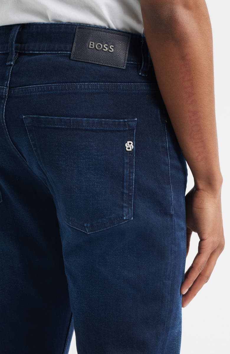 BOSS Delaware Slim Fit Stretch Jeans, Alternate, color, Dark Blue