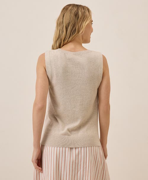 Pact Organic Cotton Classic Fine Knit Shell In Sandshell Heather