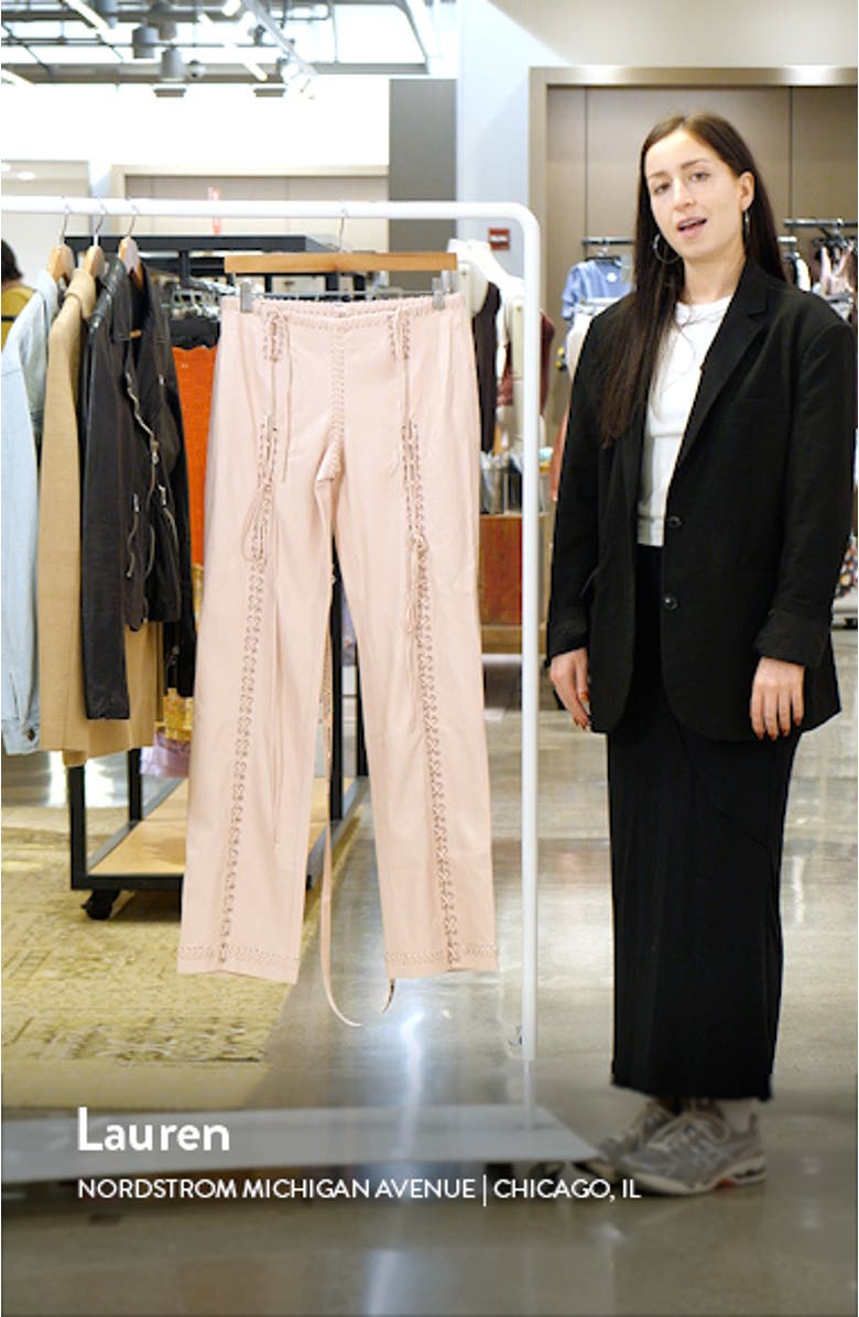 Elliott Lace Up Faux Leather Pants, sales video thumbnail