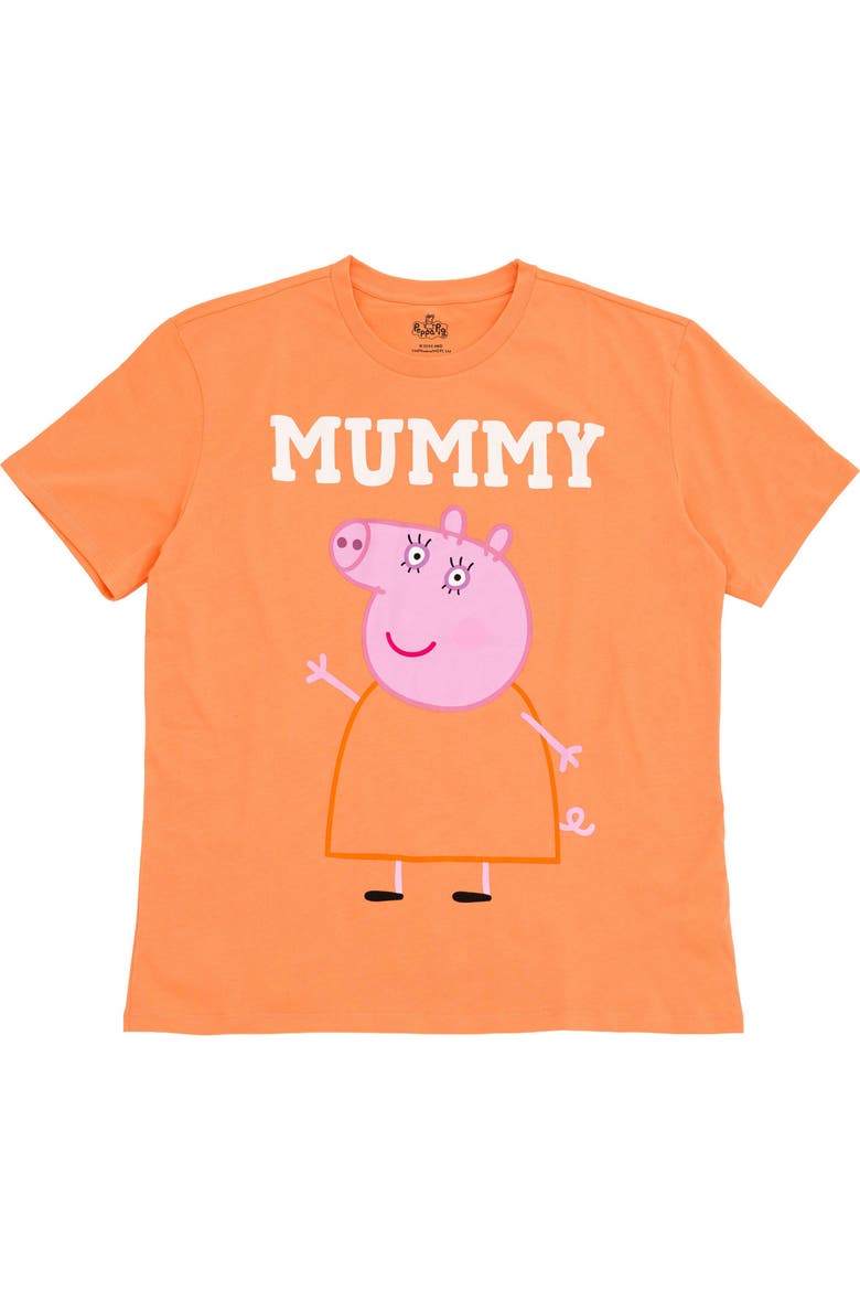 Short Sleeve T-Shirt, Main, color, Peach Mummy Pig