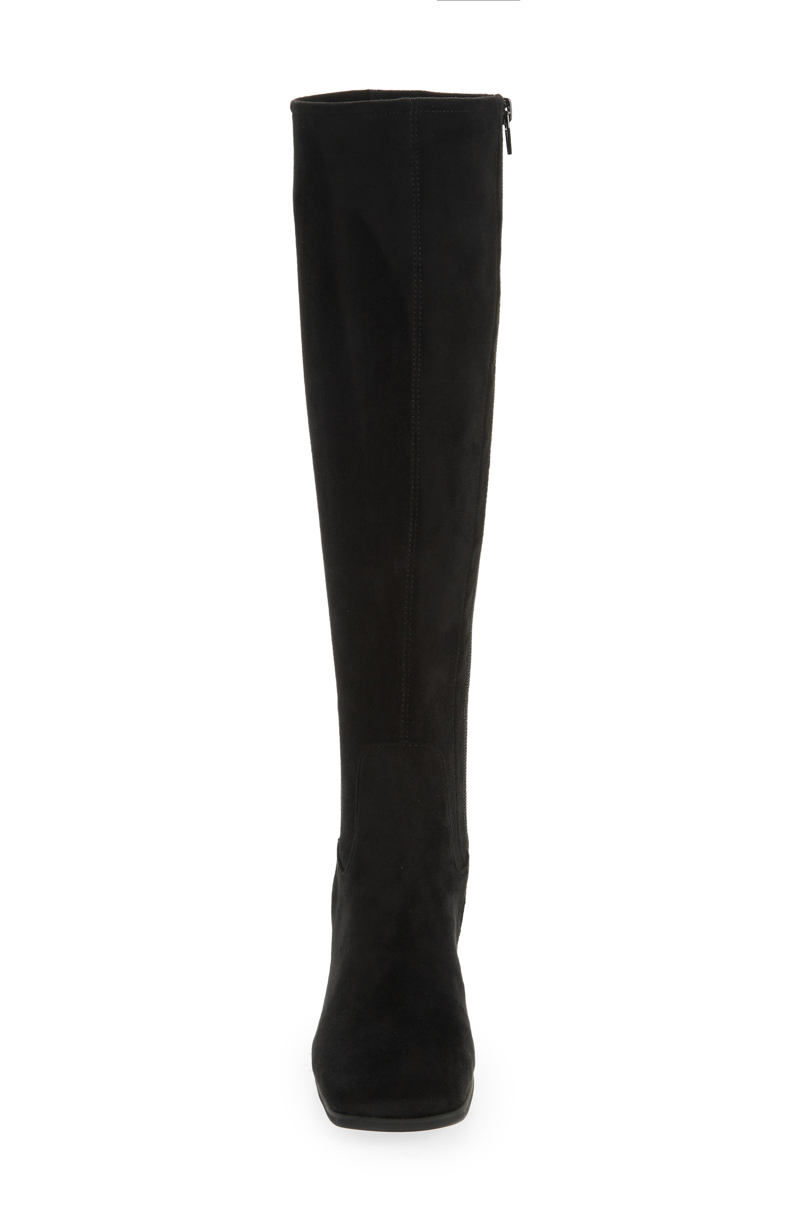 Jeffrey Campbell Hot Lava Knee High Stretch Boot, Alternate, color, Black Suede