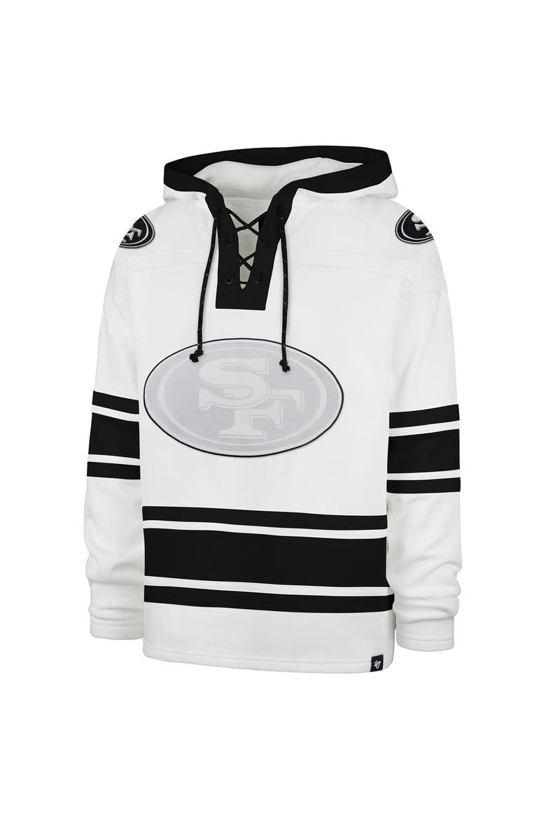 Men's '47  White San Francisco 49ers After Image Superior Lacer with Hood, Alternate, color, White