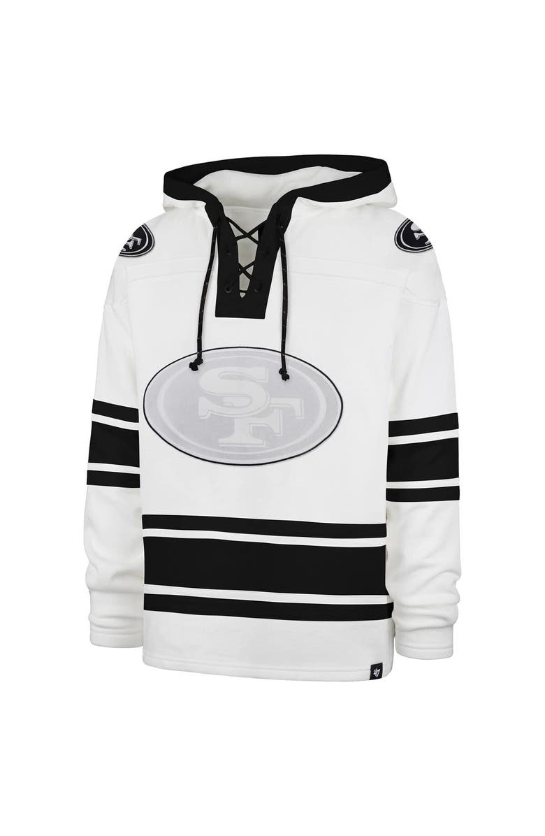'47 Men's '47  White San Francisco 49ers After Image Superior Lacer with Hood, Alternate, color, White
