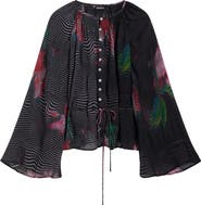 Desigual Long Sleeve Wavy Stripe Top