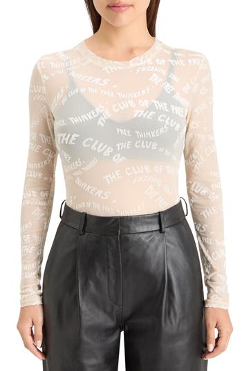 Scotch & Soda Free Thinkers Burnout Long Sleeve T-shirt In Soft Ice