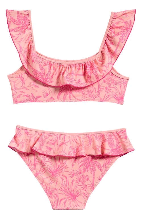 Boardies Kids' Palm Springs Ruffle Two-piece Swimsuit In Peach