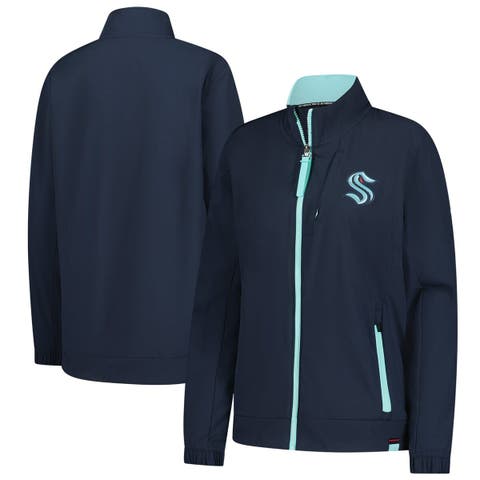 Women's Fanatics Deep Sea Blue Seattle Kraken Authentic Pro Rink Coaches Full-Zip Jacket