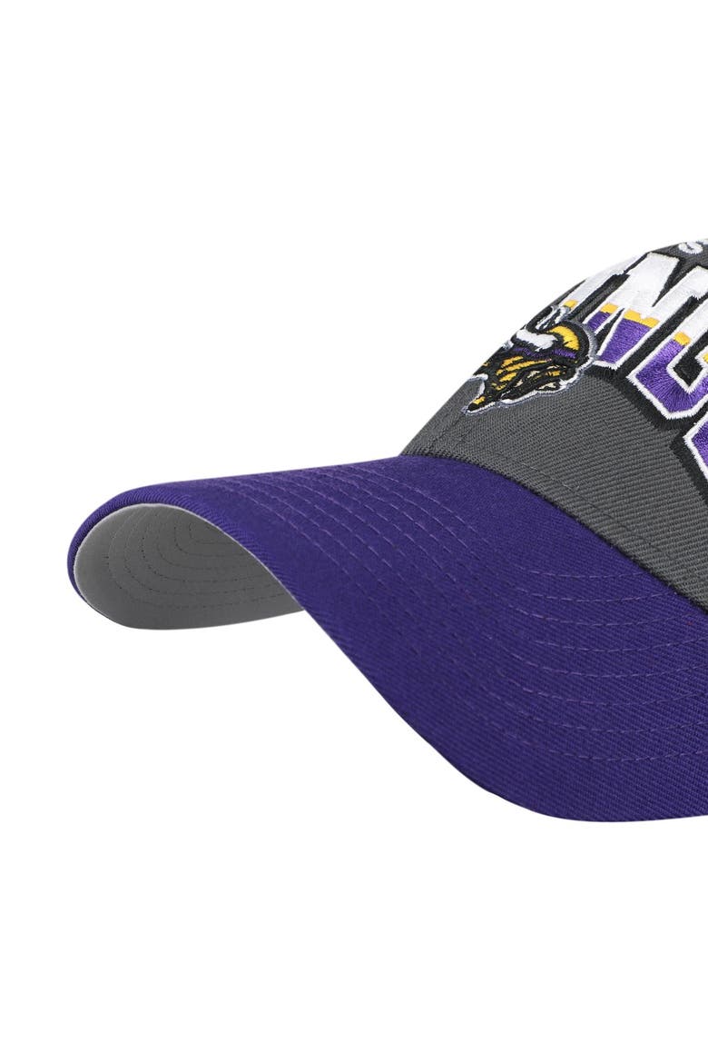 Men's '47 Charcoal Minnesota Vikings Split Block MVP Adjustable Hat, Alternate, color, Charcoal