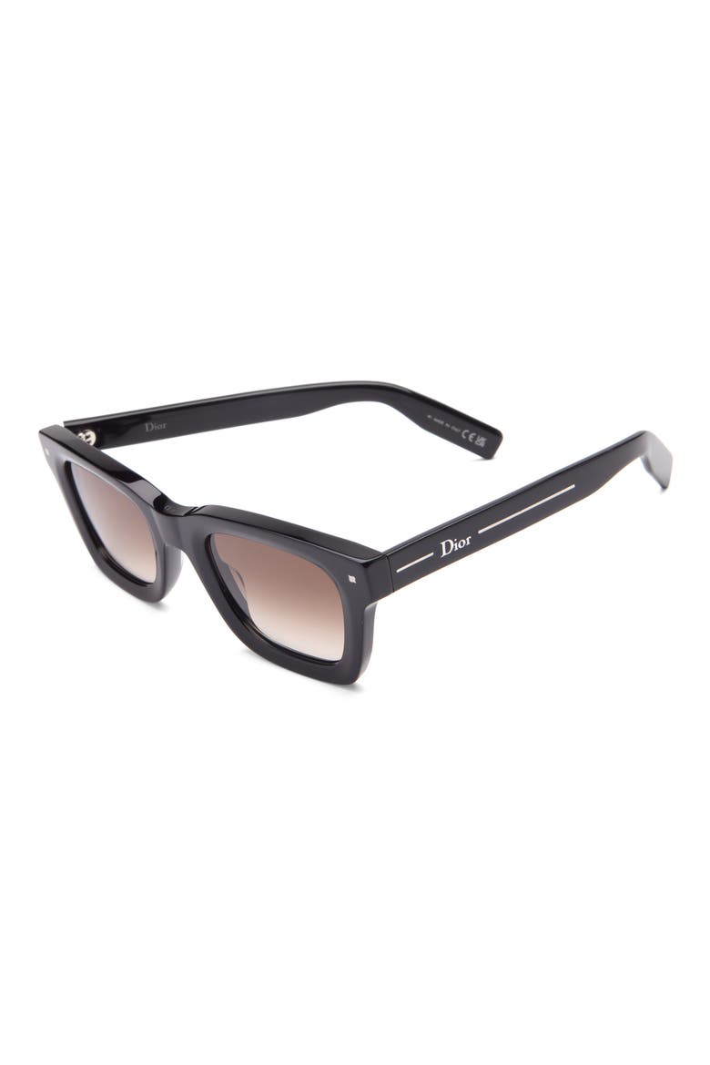Line S1I Gradient Square Sunglasses, Alternate, color, SHINY BLACK / GRADIENT BROWN
