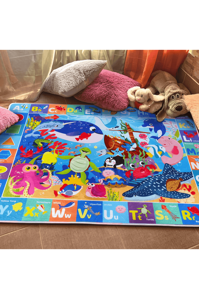 Super Soft ABC Baby Play Mat for Floor, Alternate, color, Ocean