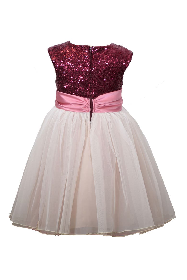 Kids' Ballerina Sequin Tulle Dress, Alternate, color, BUR