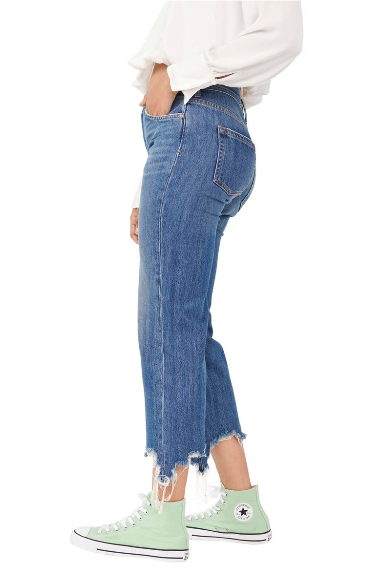 Free People We the Free Maggie Ripped Crop Straight Leg Jeans, Alternate, color,