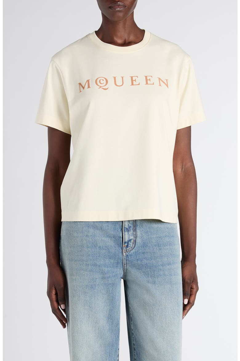 Jersey Logo T-Shirt, Main, color, CREAM