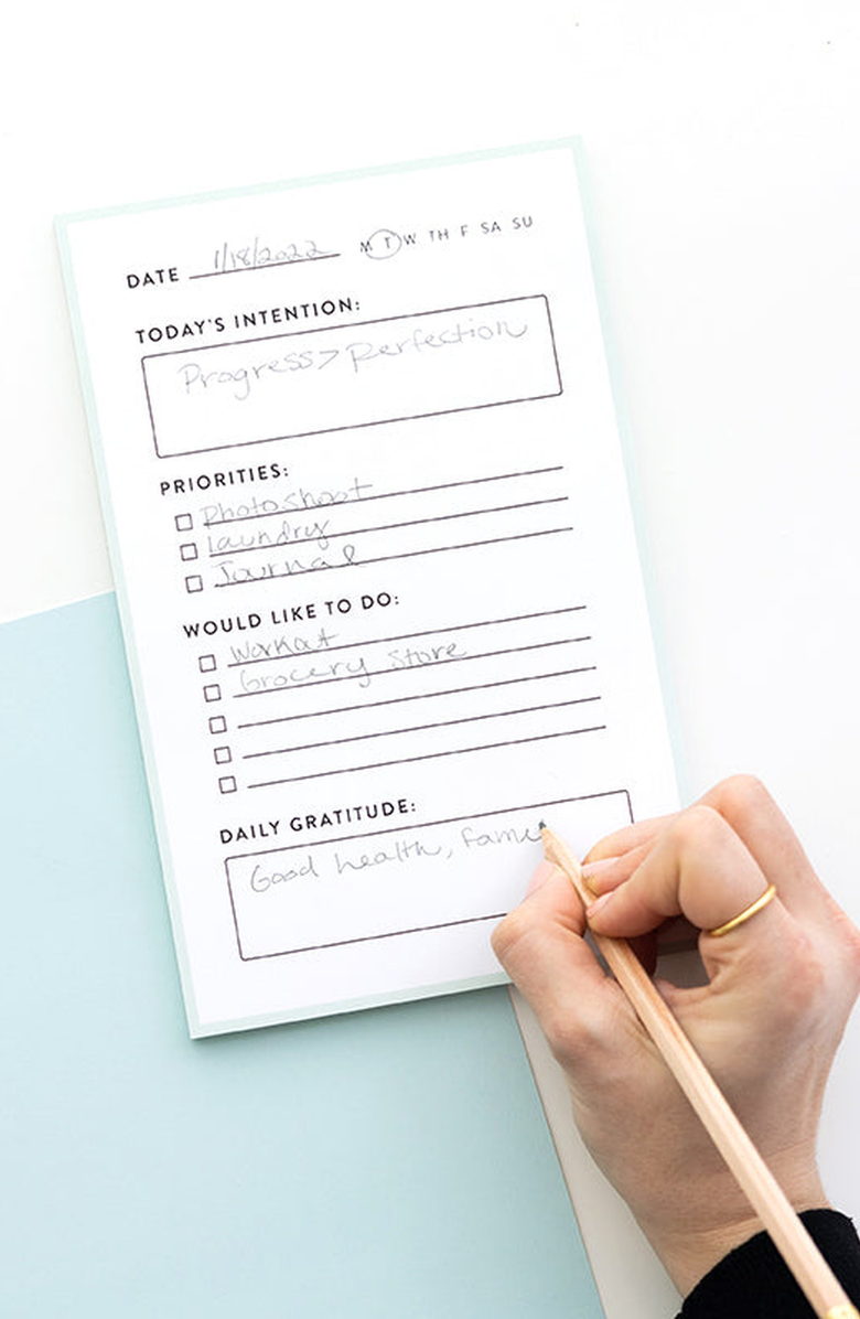 Joy Paper Co. Daily Planner Notepad, Alternate, color, Mint Green / White