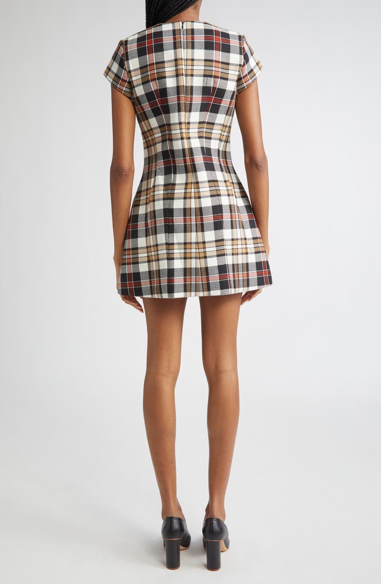 Acne Studios Check Jacquard Minidress, Alternate, color, Multi Brown