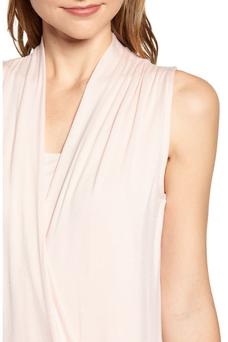 Cross Drape Sleeveless Top, Alternate, color, BLUSH