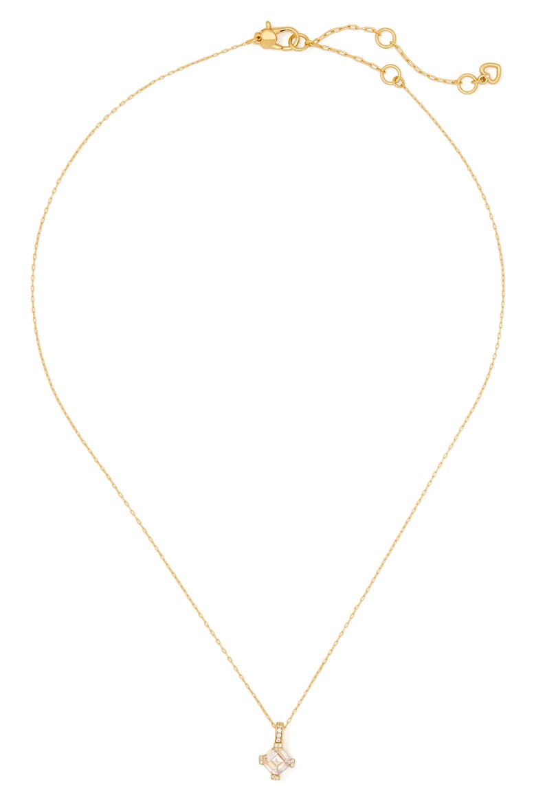 mini pendant necklace, Main, color, CLEAR/ GOLD.