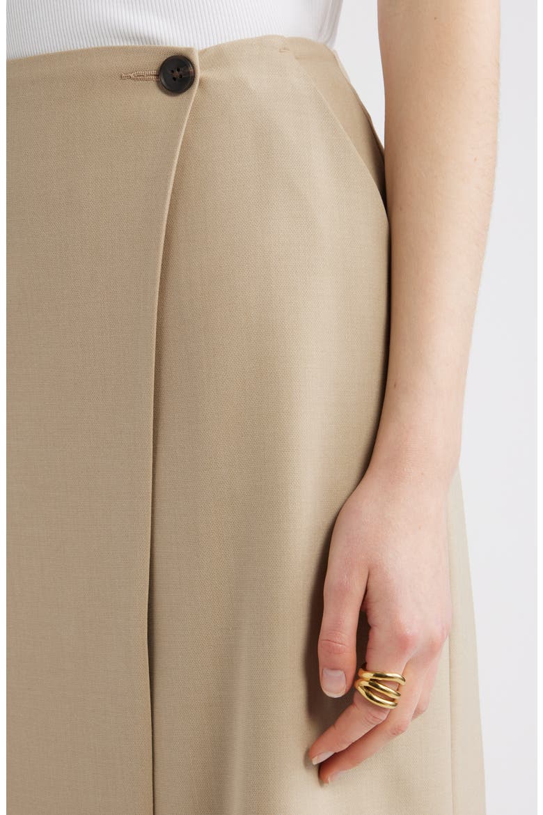 Wrap Midi Skirt, Alternate, color, BEIGE HUMUS