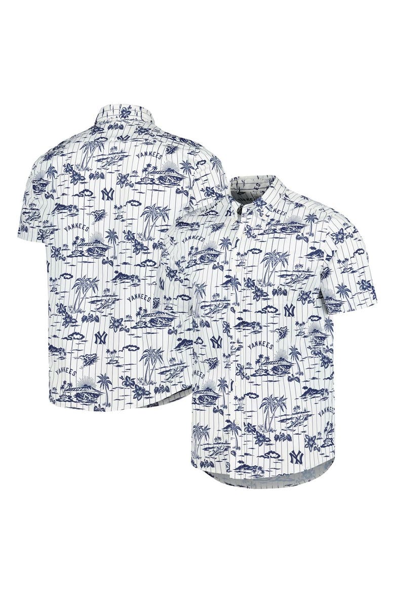 Men's Reyn Spooner White New York Yankees Kekai Button-Down Shirt, Main, color, White