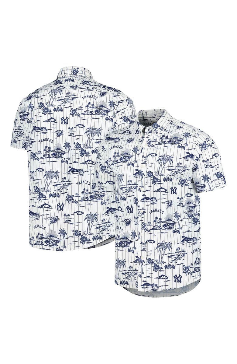 Reyn Spooner Men's Reyn Spooner White New York Yankees Kekai Button-Down Shirt, Main, color,
