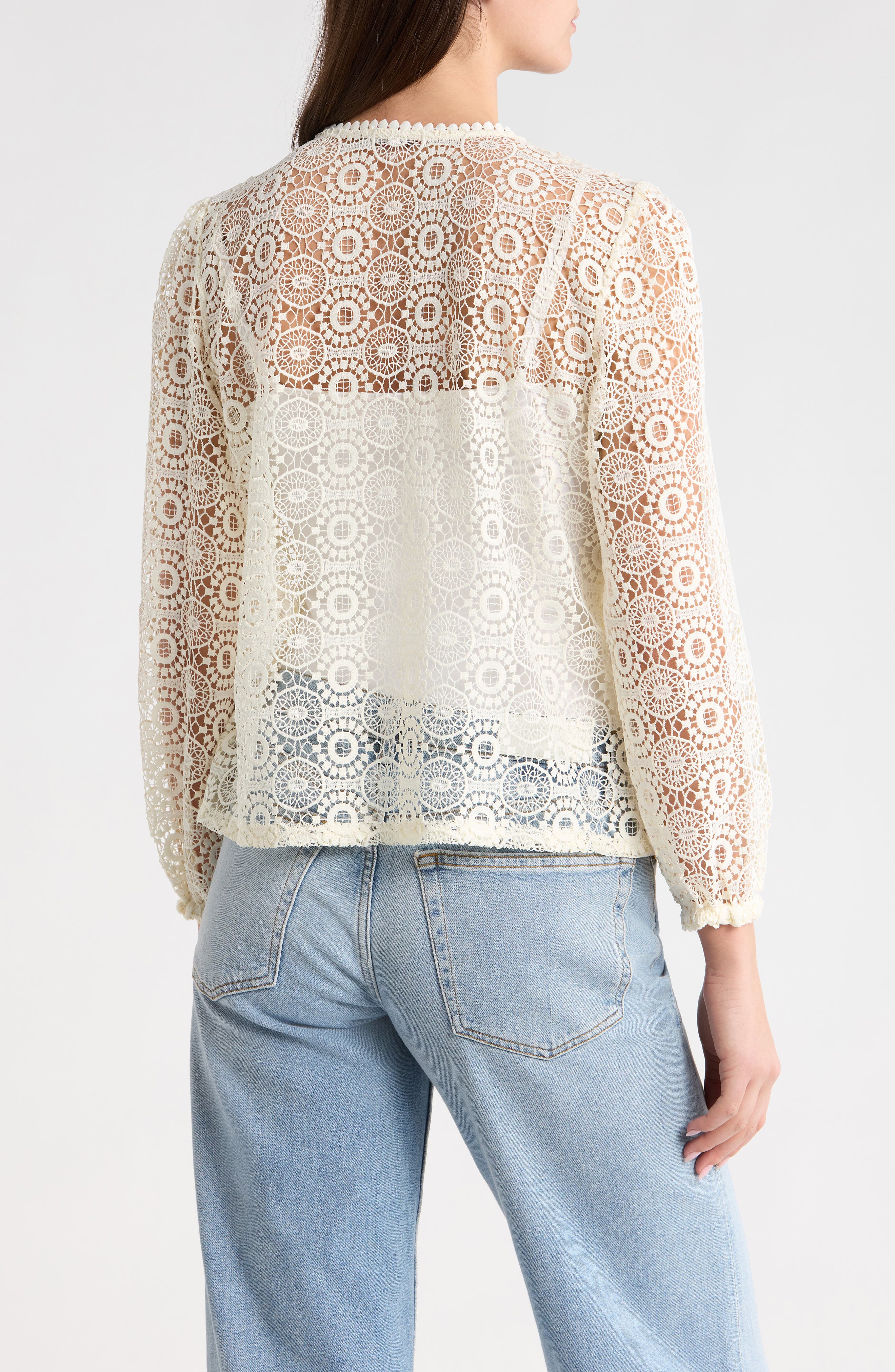 Long Sleeve Lace Tassel Top - image 2