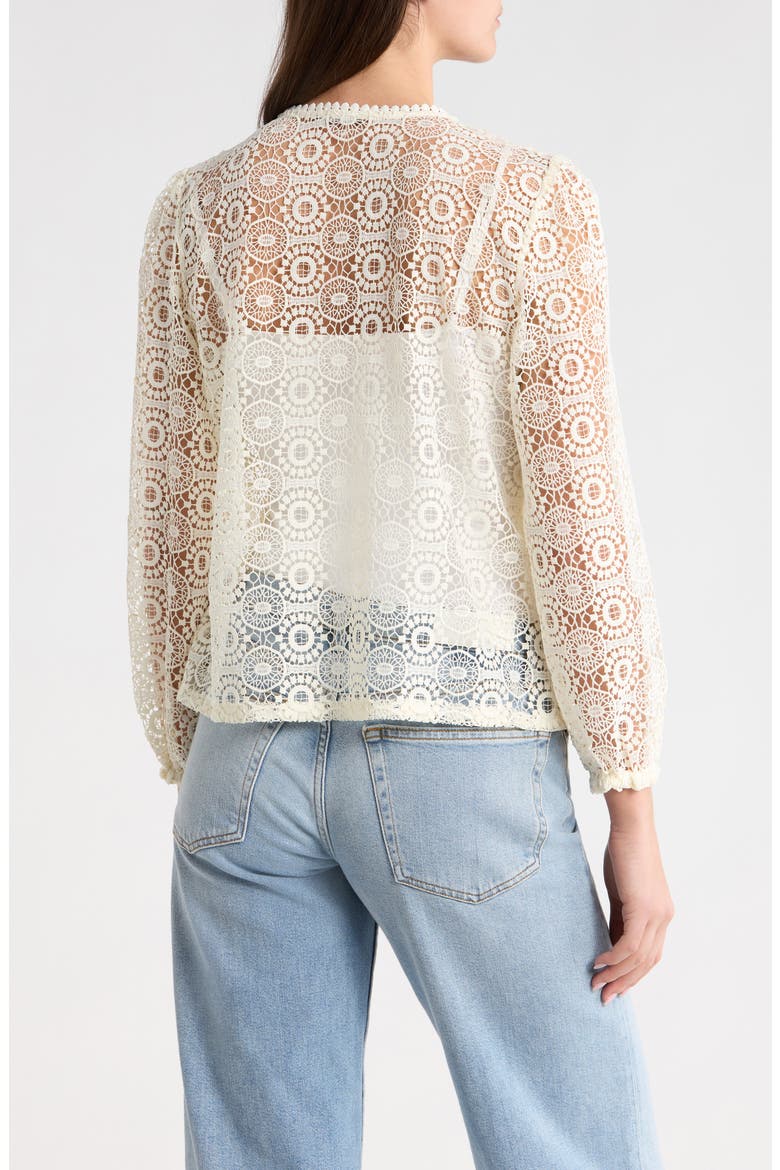 Long Sleeve Lace Tassel Top, Alternate, color, NEW IVORY