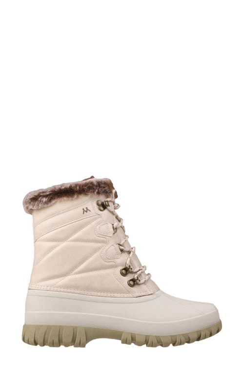Mykos Faux Fur Lined Lace-up Boot In White