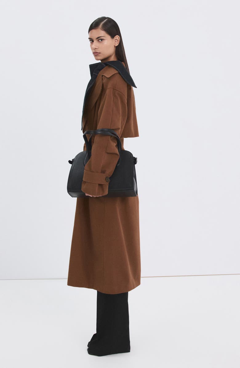MANGO Long Double Breasted Trench Coat, Alternate, color, Brown