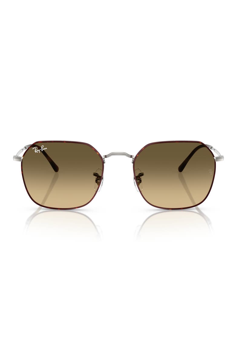 55mm Gradient Geometric Sunglasses, Main, color, BROWN GRAD