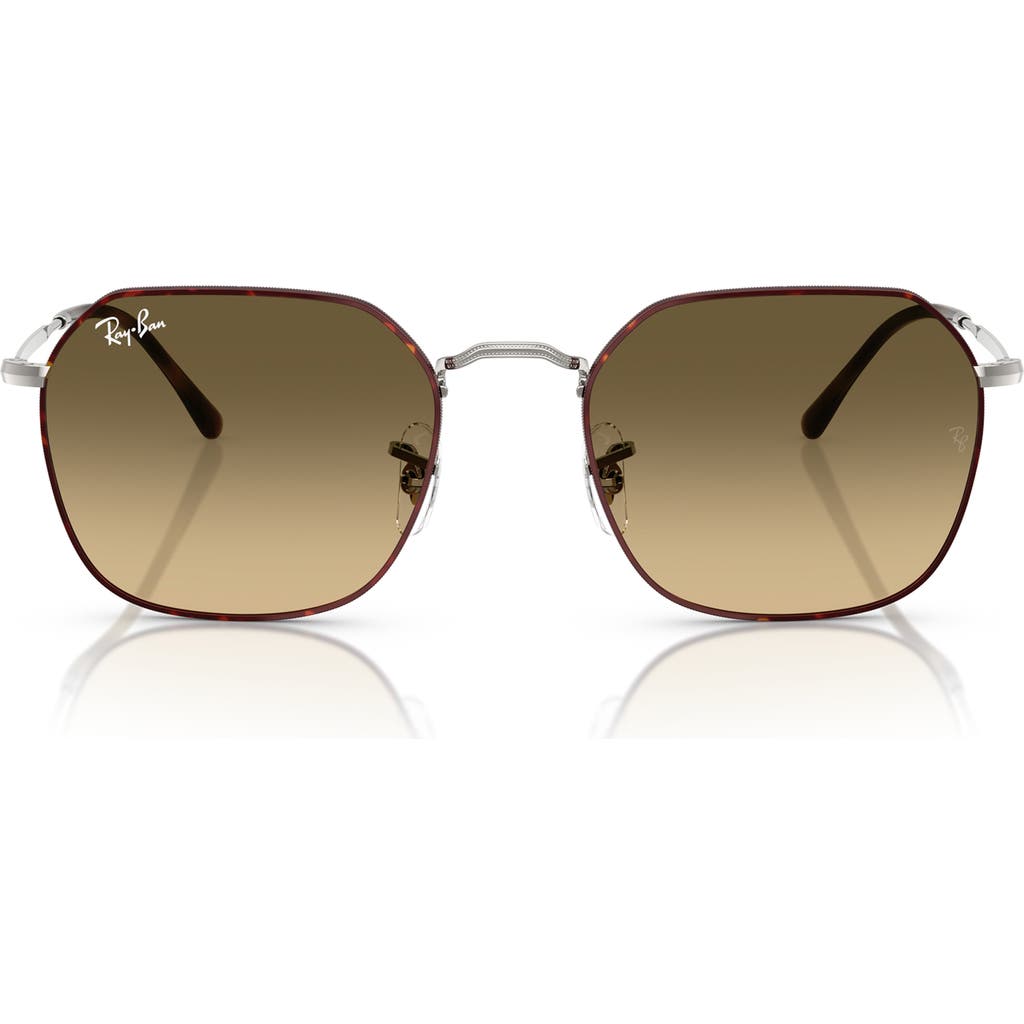 Ray Ban Ray-ban 55mm Gradient Geometric Sunglasses In Brown Grad