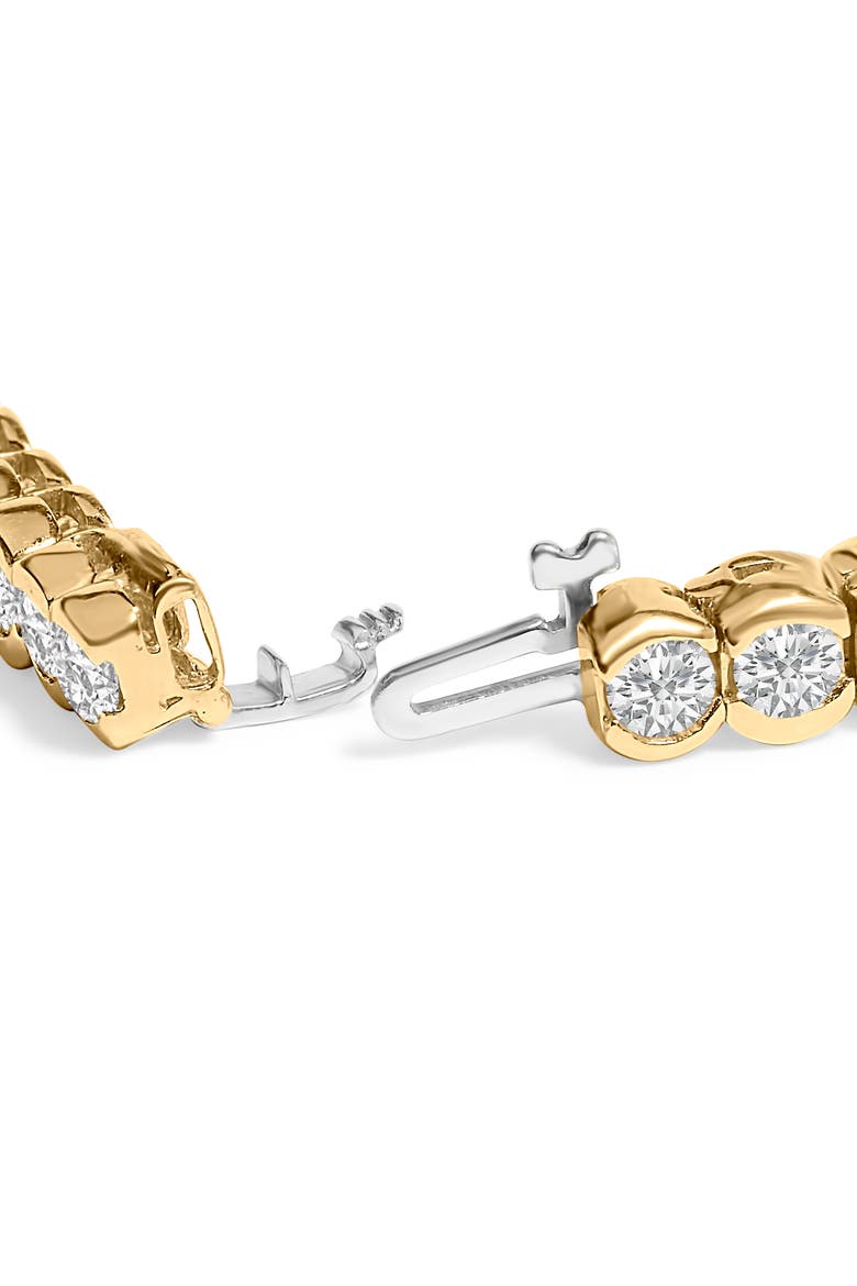 14K Yellow Gold 8.00 Cttw Half Bezel Set Diamond Tennis Bracelet, Alternate, color, Yellow Gold