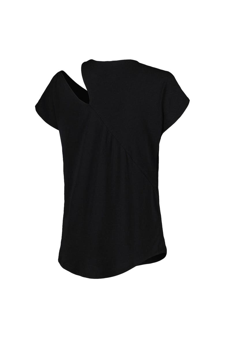 Women's KIYA TOMLIN Black Pittsburgh Steelers Cut Out Tri-Blend Shirt, Alternate, color, Black