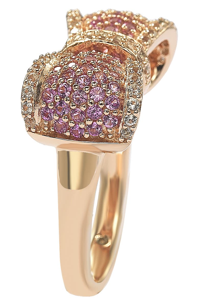 SUZY LEVIAN Sterling Silver & Pink Sapphire Bow Ring, Alternate, color, Pink