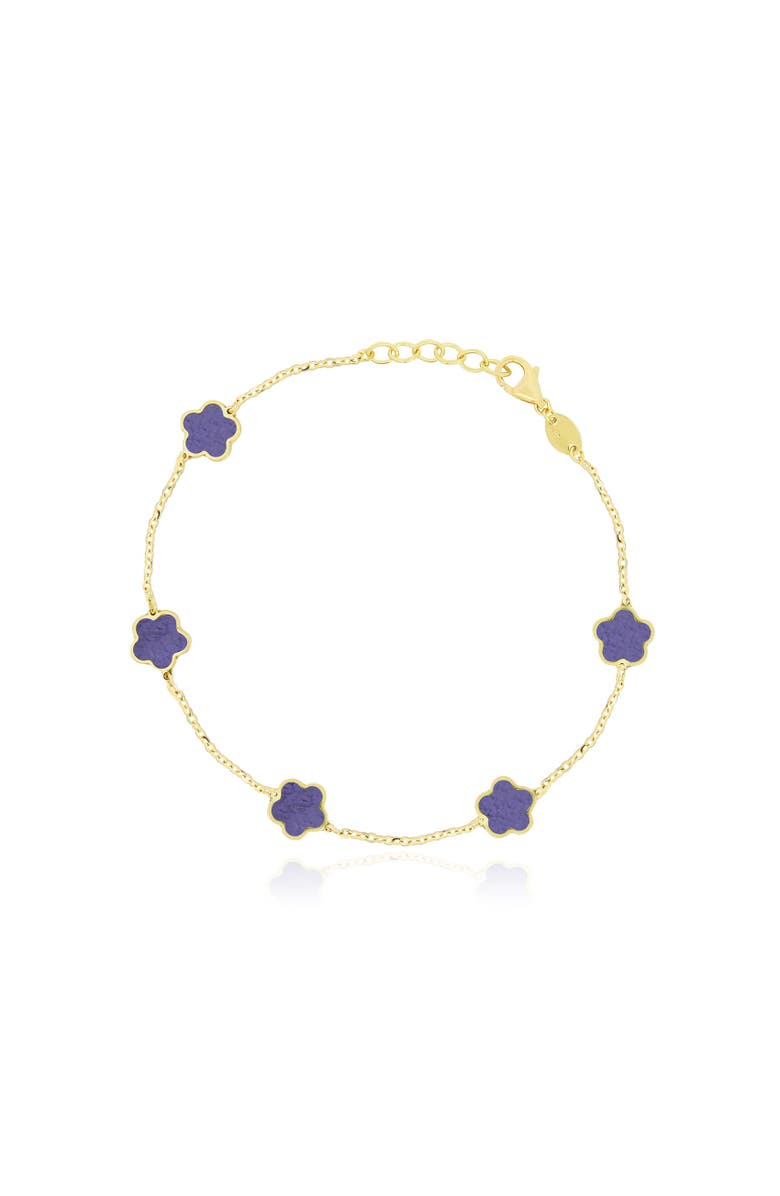The Lovery Fine Jewelry Amethyst Flower Bracelet, Main, color, Amethyst