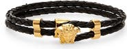 Versace Medusa Braided Leather Bracelet